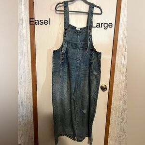 Easel denim overalls size large